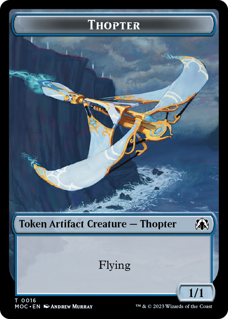 Thopter // Gold Double-Sided Token [March of the Machine Commander Tokens] | North Game Den
