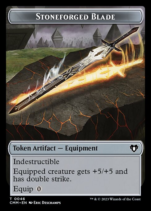 Treasure // Stoneforged Blade Double-Sided Token [Commander Masters Tokens] | North Game Den