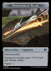 Treasure // Stoneforged Blade Double-Sided Token [Commander Masters Tokens] | North Game Den