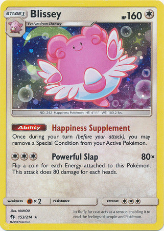 Blissey (153/214) (Cosmos Holo) [Sun & Moon: Lost Thunder] | North Game Den