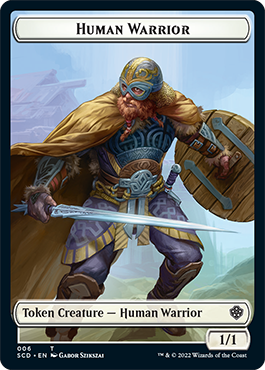 Saproling // Human Warrior Double-Sided Token [Starter Commander Decks] | North Game Den