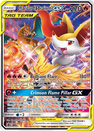 Charizard & Braixen GX (SM230) (Jumbo Card) [Sun & Moon: Black Star Promos] | North Game Den