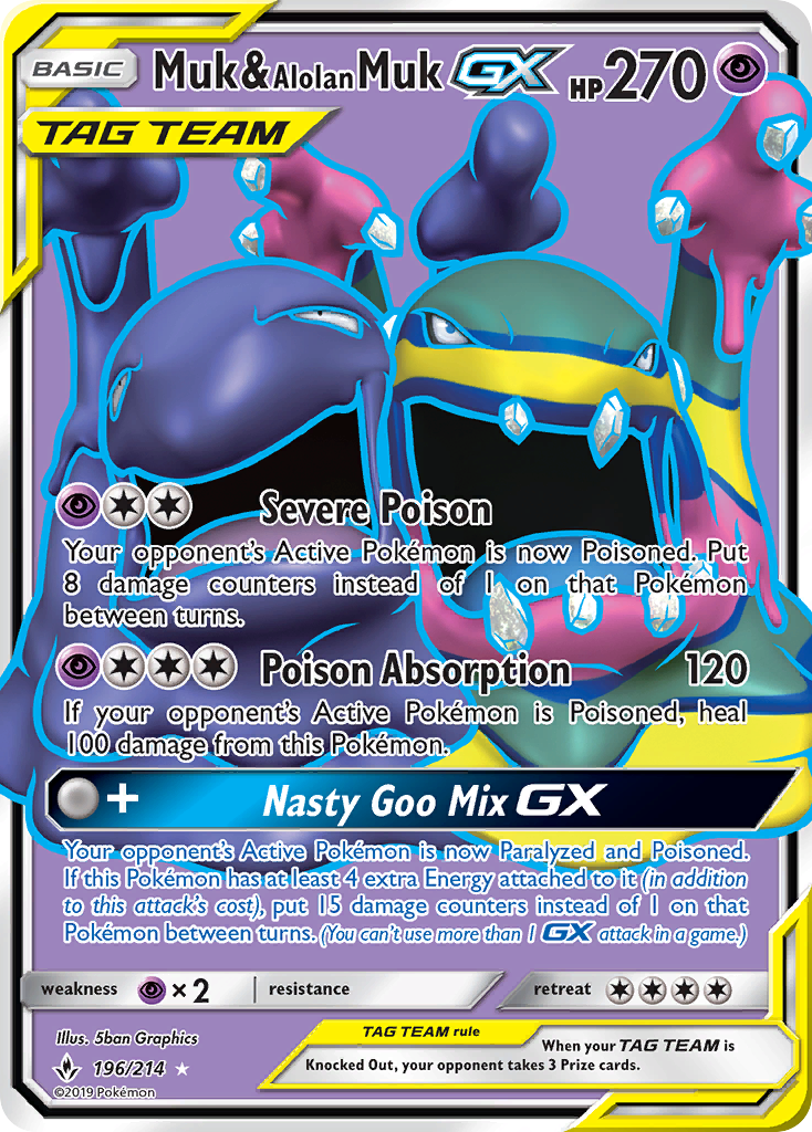 Muk & Alolan Muk GX (196/214) [Sun & Moon: Unbroken Bonds] | North Game Den