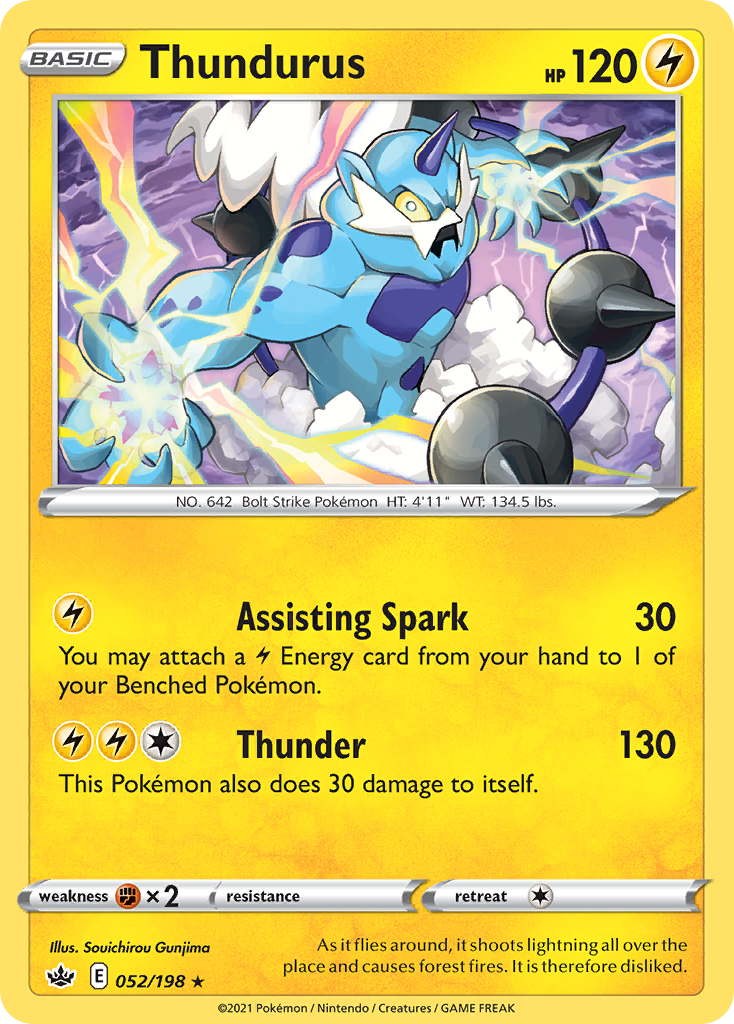 Thundurus (052/198) (Theme Deck Exclusive) [Sword & Shield: Chilling Reign] | North Game Den