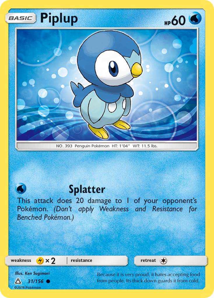 Piplup (31/156) [Sun & Moon: Ultra Prism] | North Game Den