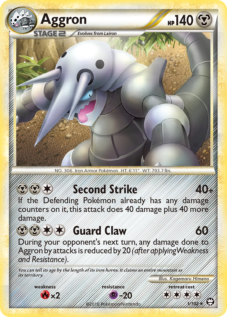 Aggron (1/102) [HeartGold & SoulSilver: Triumphant] | North Game Den