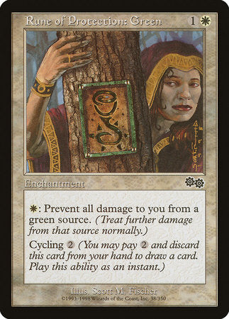 Rune of Protection: Green [Urza's Saga] | North Game Den