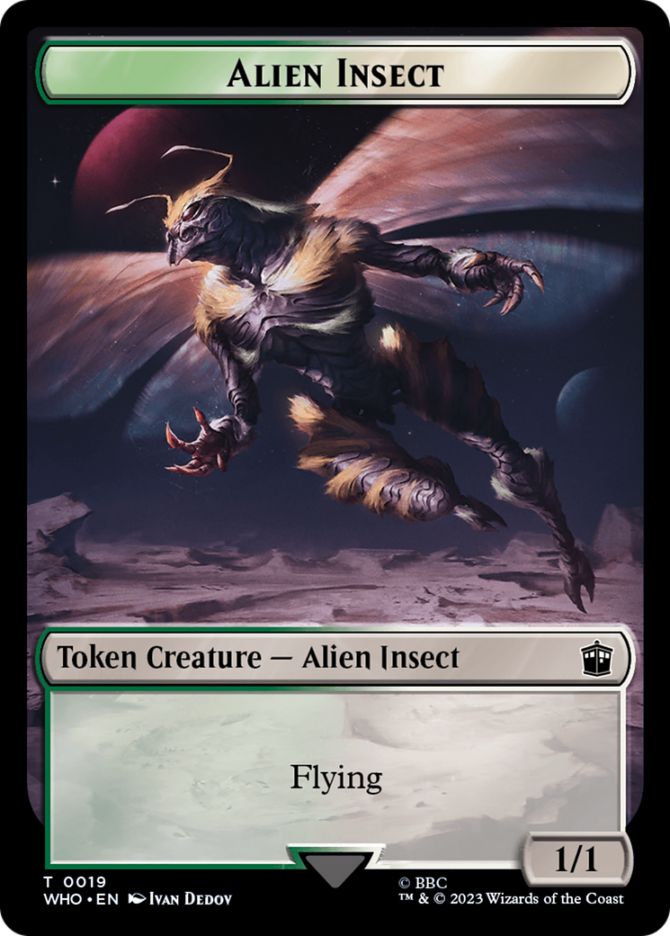 Human (0005) // Alien Insect Double-Sided Token [Doctor Who Tokens] | North Game Den