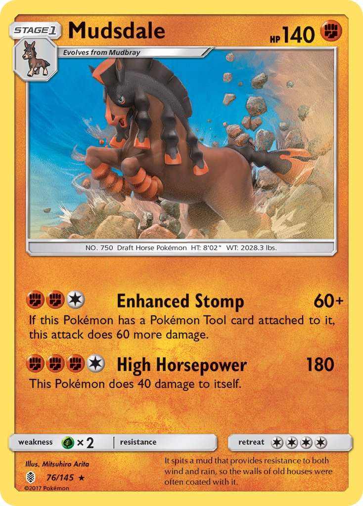 Mudsdale (76/145) (Prerelease Kit Exclusive) (Theme Deck Exclusive) [Sun & Moon: Guardians Rising] | North Game Den