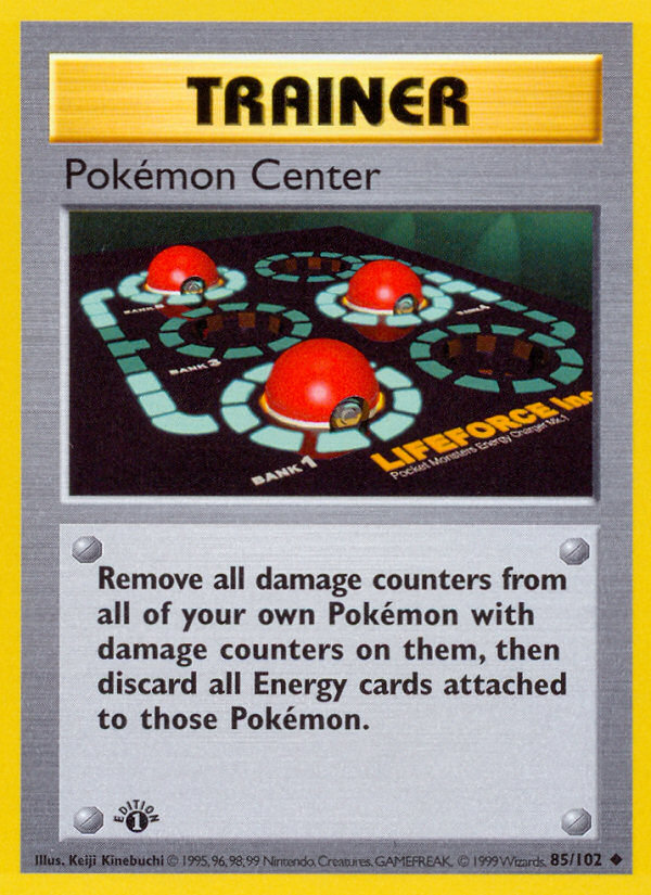 Pokemon Center (85/102) (Shadowless) [Base Set 1st Edition] | North Game Den