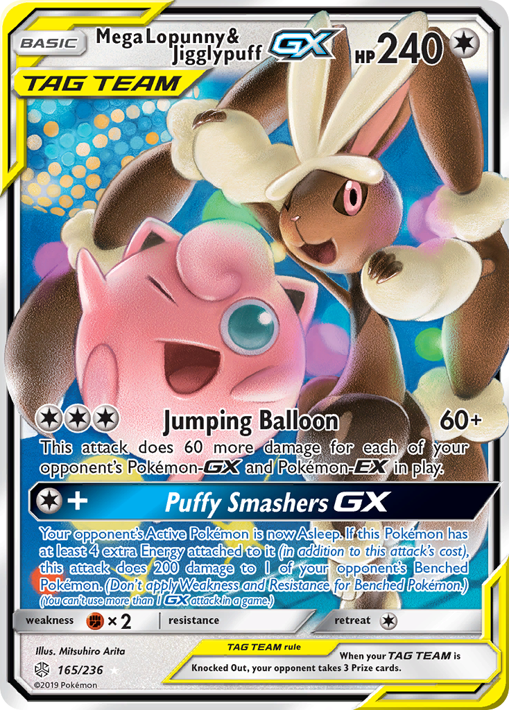 Mega Lopunny & Jigglypuff GX (165/236) [Sun & Moon: Cosmic Eclipse] | North Game Den