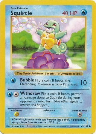 Squirtle (63/102) [Base Set Shadowless Unlimited] | North Game Den