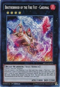 Brotherhood of the Fire Fist - Cardinal [MP14-EN031] Secret Rare | North Game Den