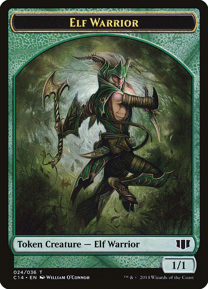 Gargoyle // Elf Warrior Double-sided Token [Commander 2014 Tokens] | North Game Den
