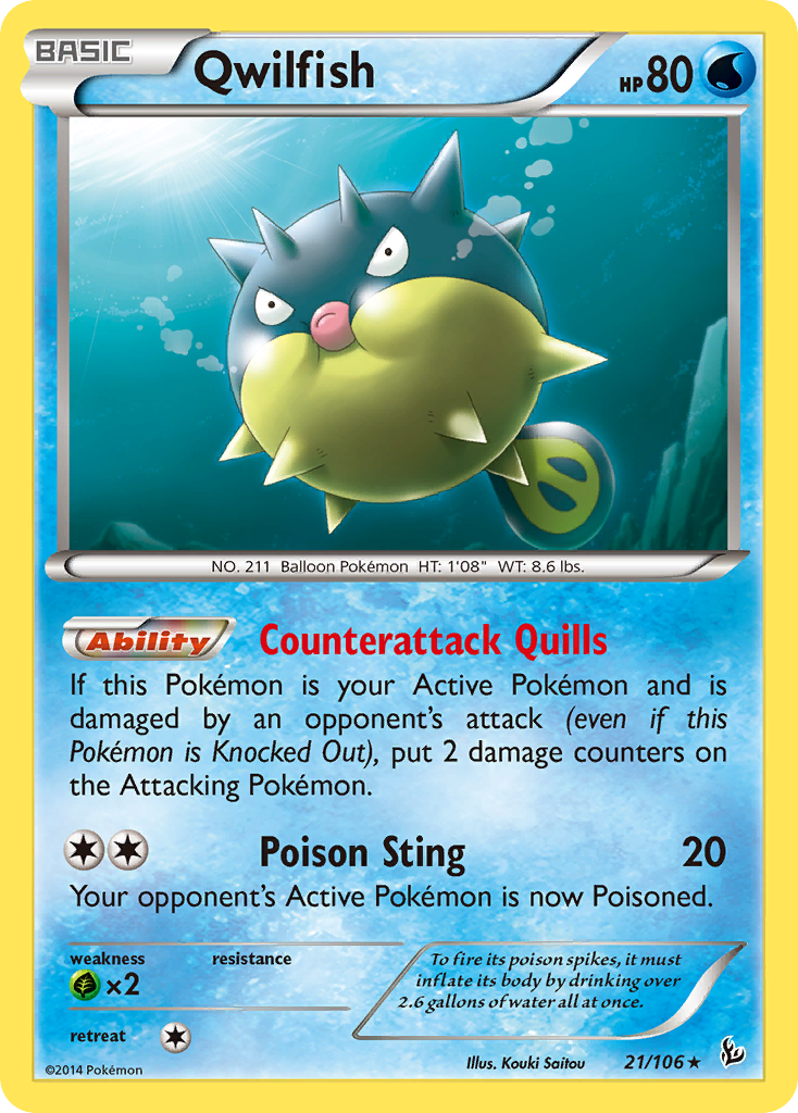 Qwilfish (21/106) [XY: Flashfire] | North Game Den