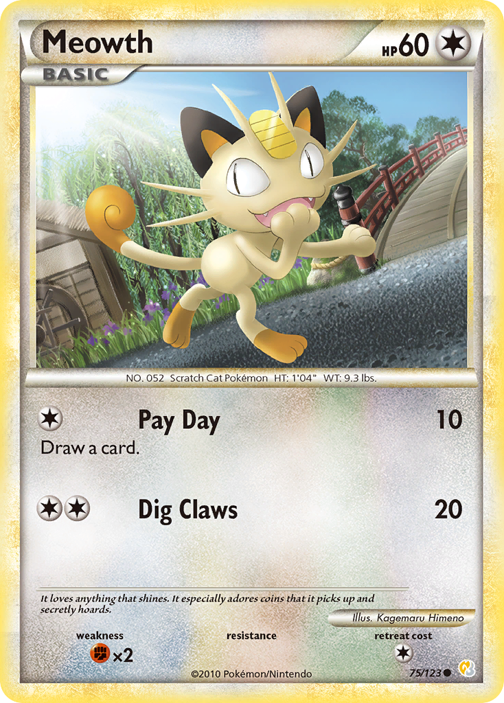 Meowth (75/123) [HeartGold & SoulSilver: Base Set] | North Game Den