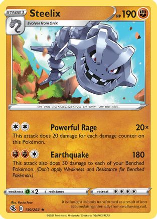 Steelix (139/264) (Theme Deck Exclusive) [Sword & Shield: Fusion Strike] | North Game Den