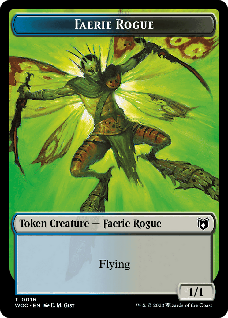 Faerie Rogue // Copy (0016) Double-Sided Token [Wilds of Eldraine Commander] | North Game Den