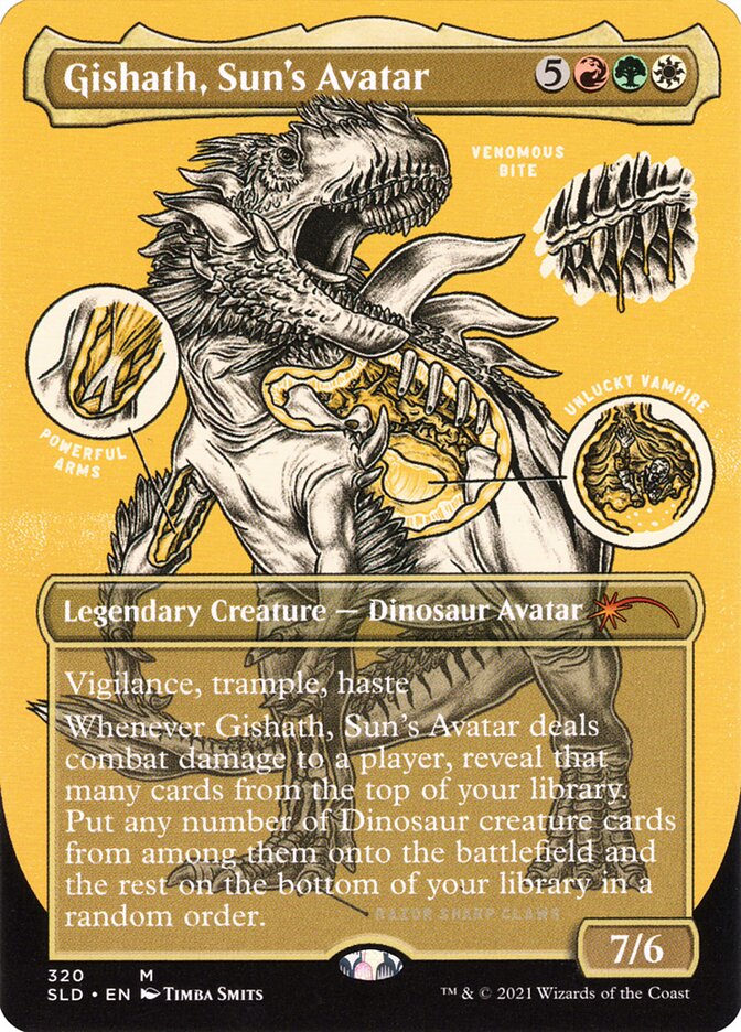 Gishath, Sun's Avatar (Borderless Foil Etched) [Secret Lair Drop Series] | North Game Den