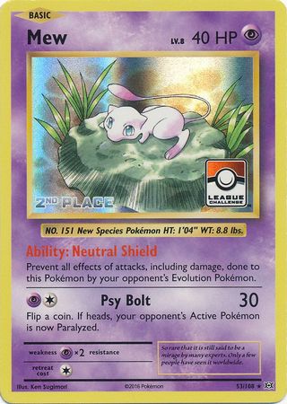 Mew (53/108) (League Promo 2nd Place) [XY: Evolutions] | North Game Den