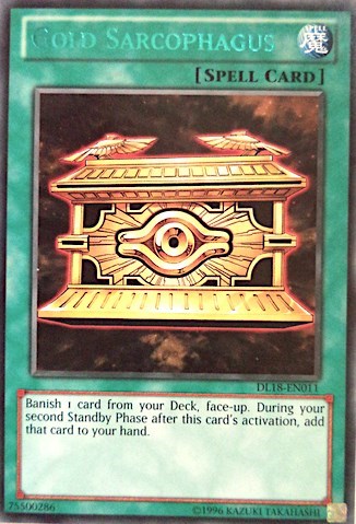 Gold Sarcophagus (Green) [DL18-EN011] Rare | North Game Den