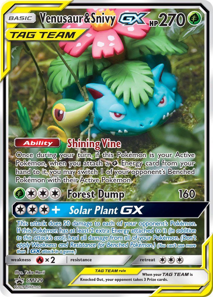 Venusaur & Snivy GX (SM229) [Sun & Moon: Black Star Promos] | North Game Den