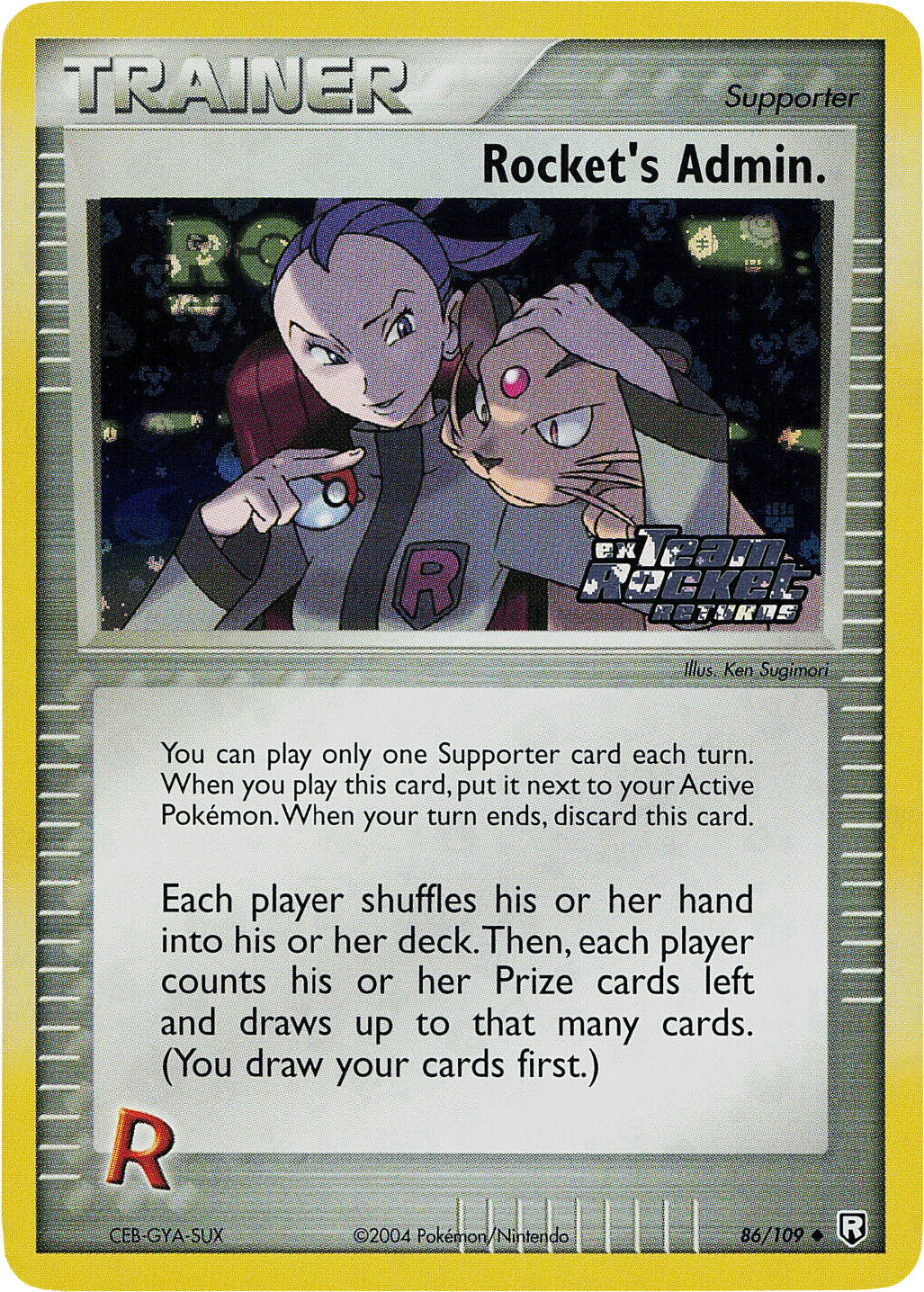 Rocket's Admin. (86/109) (Stamped) [EX: Team Rocket Returns] | North Game Den