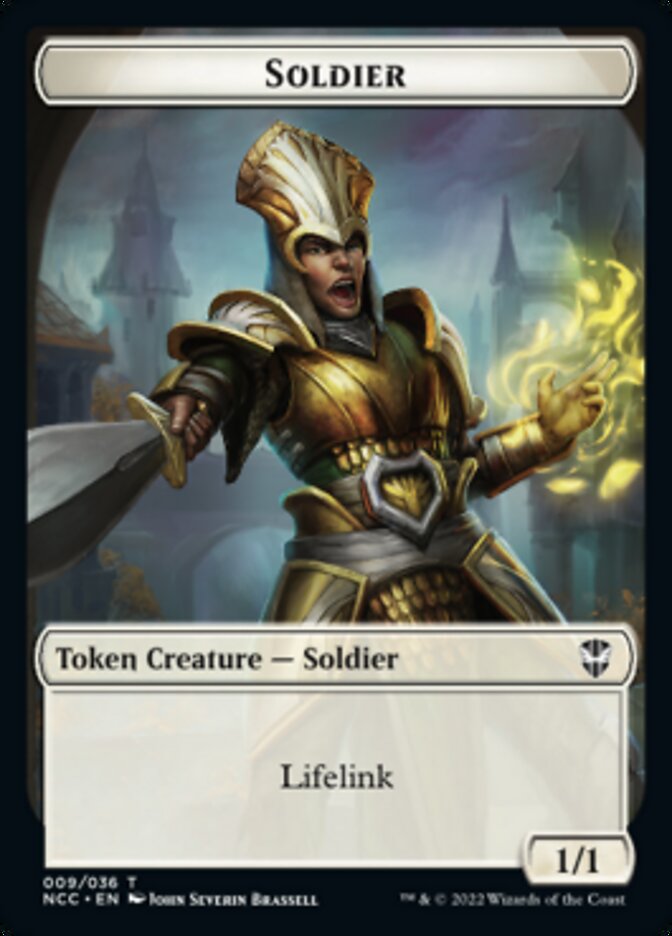 Soldier (09) // Cat Beast Double-sided Token [Streets of New Capenna Commander Tokens] | North Game Den