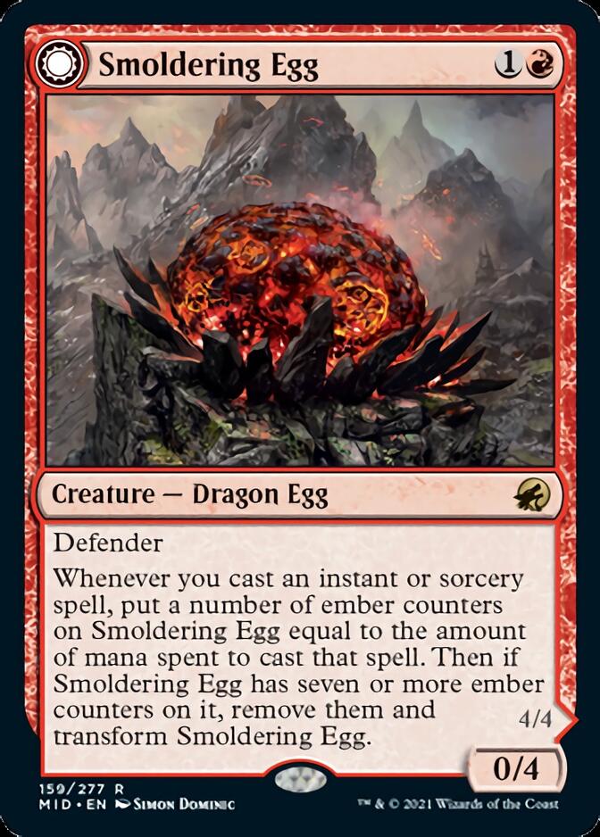 Smoldering Egg // Ashmouth Dragon [Innistrad: Midnight Hunt] | North Game Den