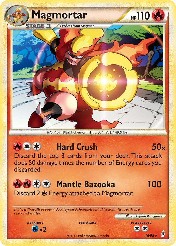 Magmortar (16/95) (Theme Deck Exclusive) [HeartGold & SoulSilver: Call of Legends] | North Game Den