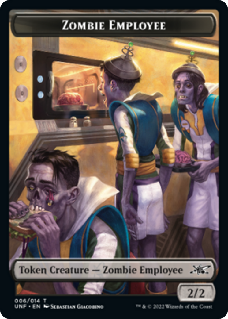 Zombie Employee // Food (011) Double-sided Token [Unfinity Tokens] | North Game Den