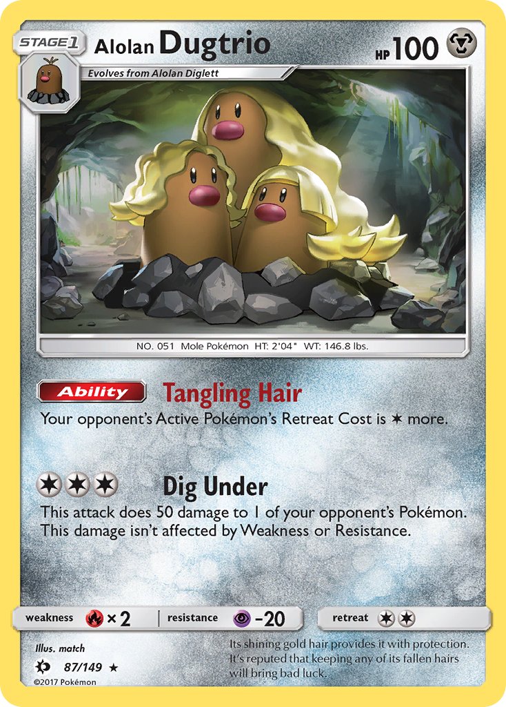 Alolan Dugtrio (87/149) (Cosmos Holo) (Blister Exclusive) [Sun & Moon: Base Set] | North Game Den