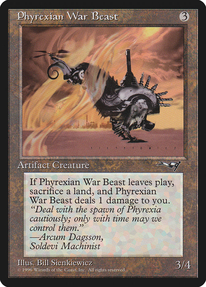 Phyrexian War Beast (Signature on Right) [Alliances] | North Game Den