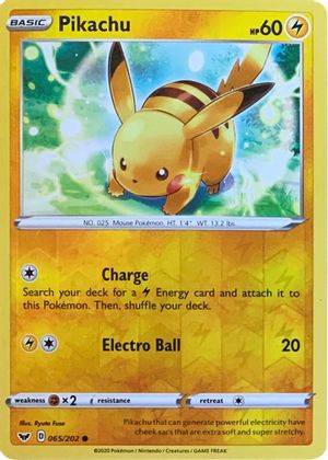 Pikachu (065/202) (Reverse Cosmos Holo) [Sword & Shield: Base Set] | North Game Den