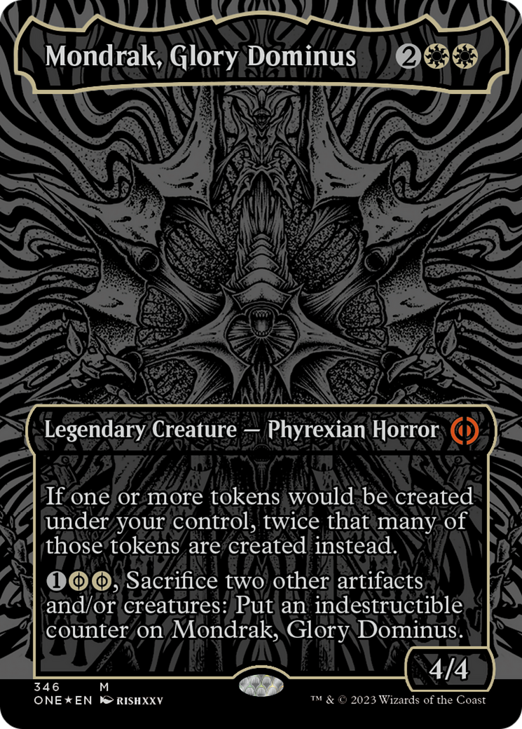 Mondrak, Glory Dominus (Oil Slick Raised Foil) [Phyrexia: All Will Be One] | North Game Den