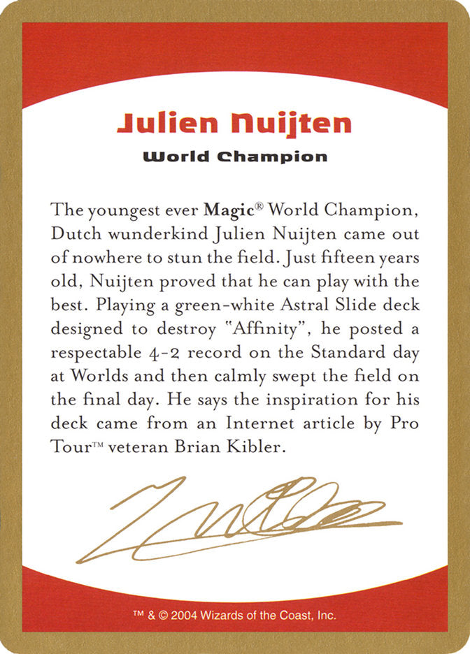 Julien Nuijten Bio [World Championship Decks 2004] | North Game Den