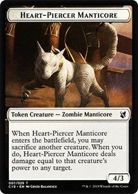 Heart-Piercer Manticore // Dragon Double-sided Token [Commander 2019 Tokens] | North Game Den