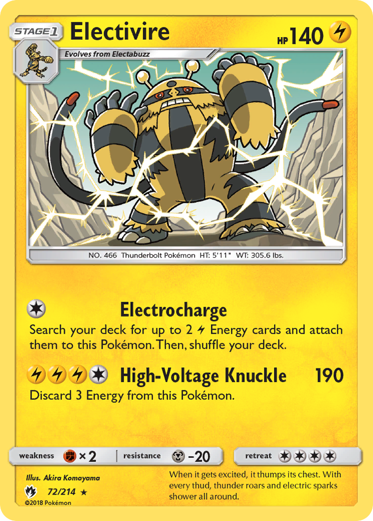 Electivire (72/214) [Sun & Moon: Lost Thunder] | North Game Den