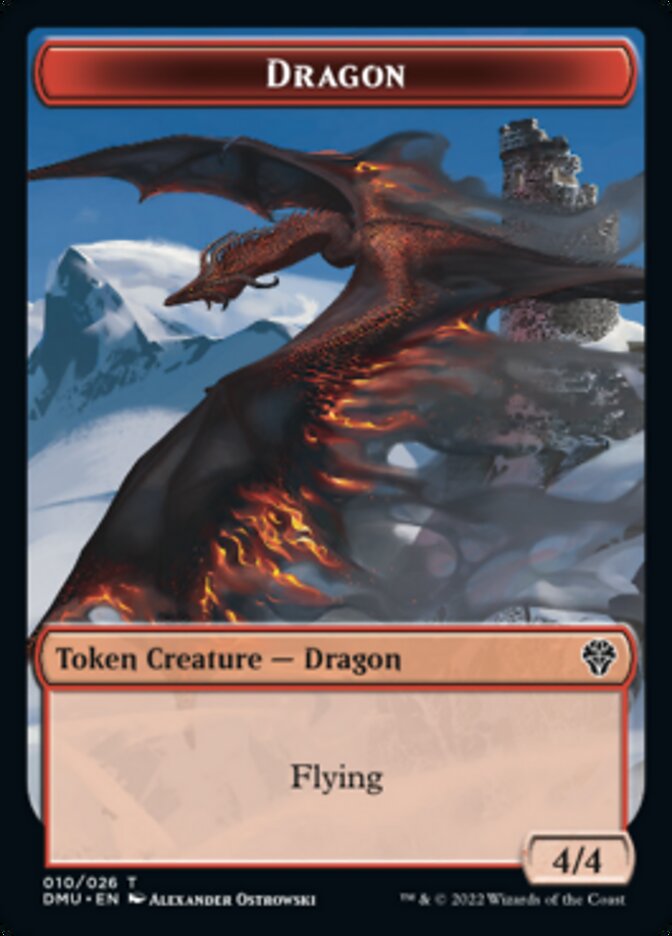 Bird (002) // Dragon Double-sided Token [Dominaria United Tokens] | North Game Den