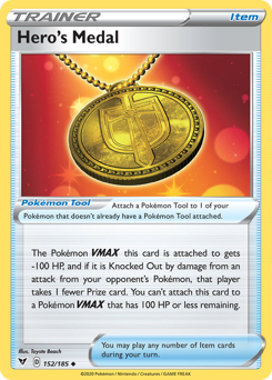 Hero's Medal (152/185) [Sword & Shield: Vivid Voltage] | North Game Den