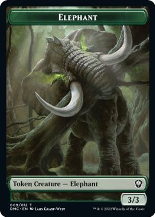 Elephant // Treasure Double-sided Token [Dominaria United Commander Tokens] | North Game Den