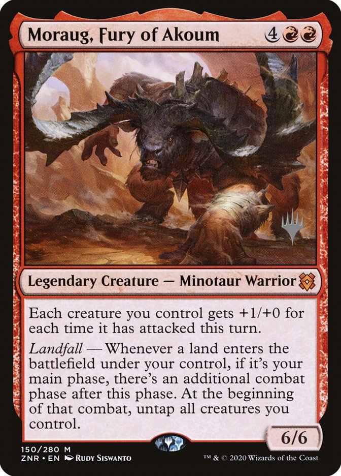 Moraug, Fury of Akoum (Promo Pack) [Zendikar Rising Promos] | North Game Den