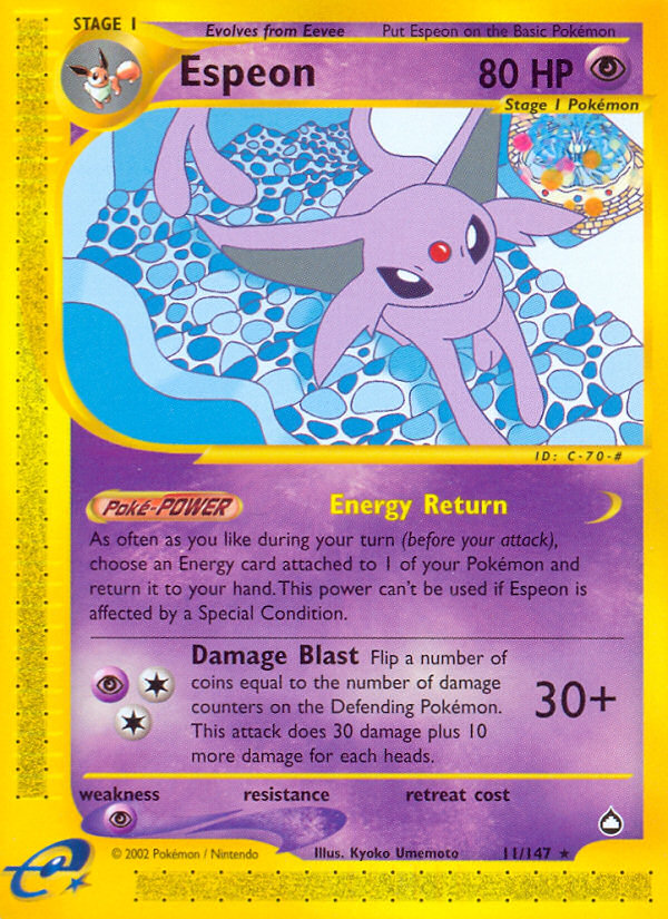 Espeon (11/147) [Aquapolis] | North Game Den