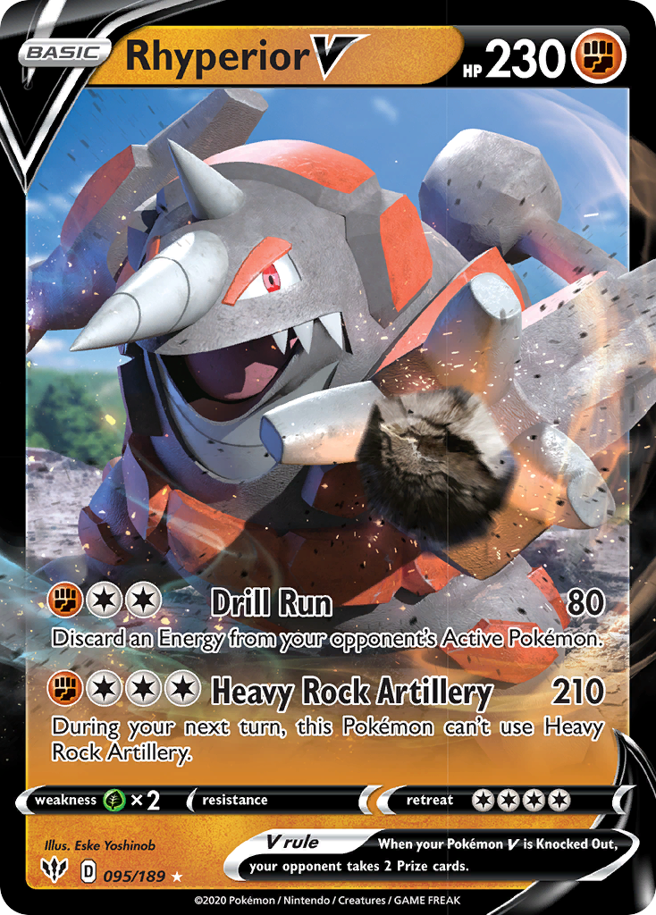 Rhyperior V (095/189) [Sword & Shield: Darkness Ablaze] | North Game Den