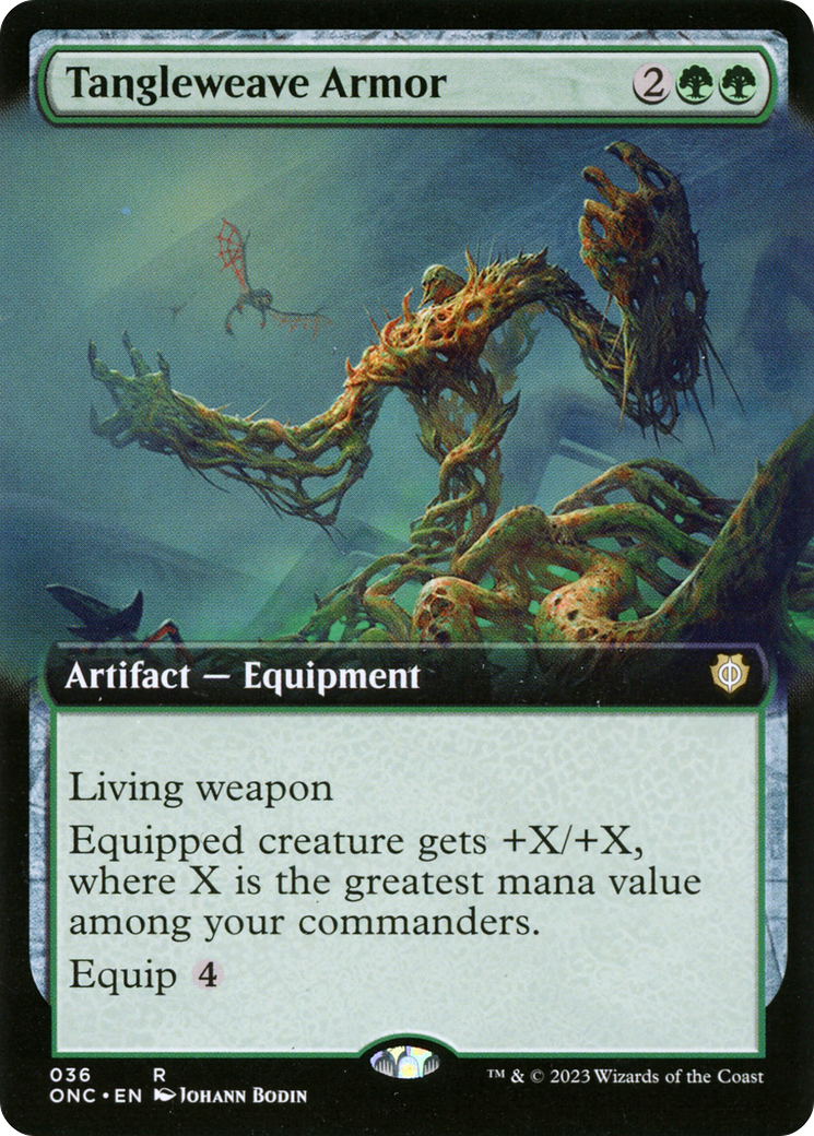 Tangleweave Armor (Extended Art) [Phyrexia: All Will Be One Commander] | North Game Den
