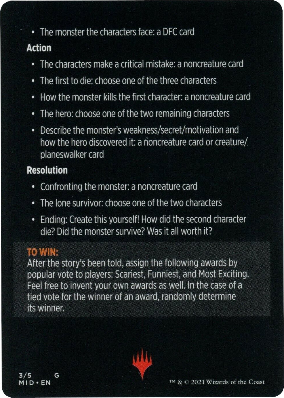 Into the Story: Horror Edition (Magic Minigame) [Innistrad: Midnight Hunt Minigame] | North Game Den