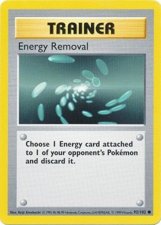 Energy Removal (92/102) [Base Set Shadowless Unlimited] | North Game Den