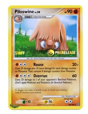 Piloswine (46/100) (Staff Prerelease Promo) [Nintendo: Black Star Promos] | North Game Den