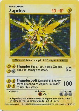 Zapdos (16/102) [Base Set Shadowless Unlimited] | North Game Den