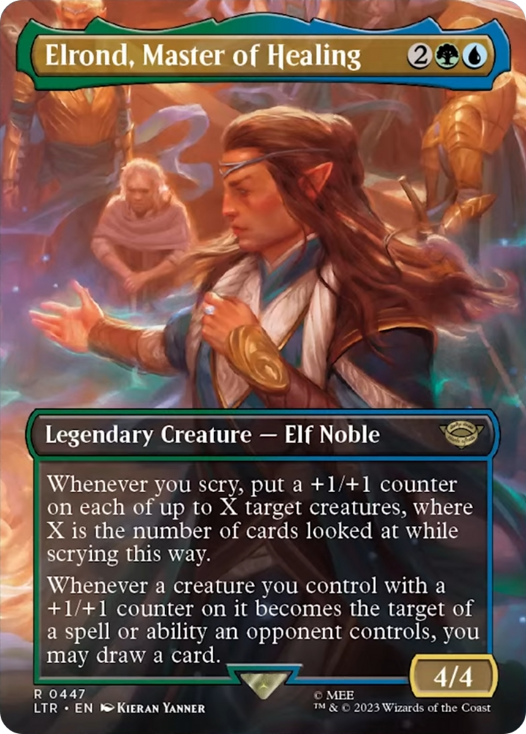 Elrond, Master of Healing (Borderless Alternate Art) [The Lord of the Rings: Tales of Middle-Earth] | North Game Den